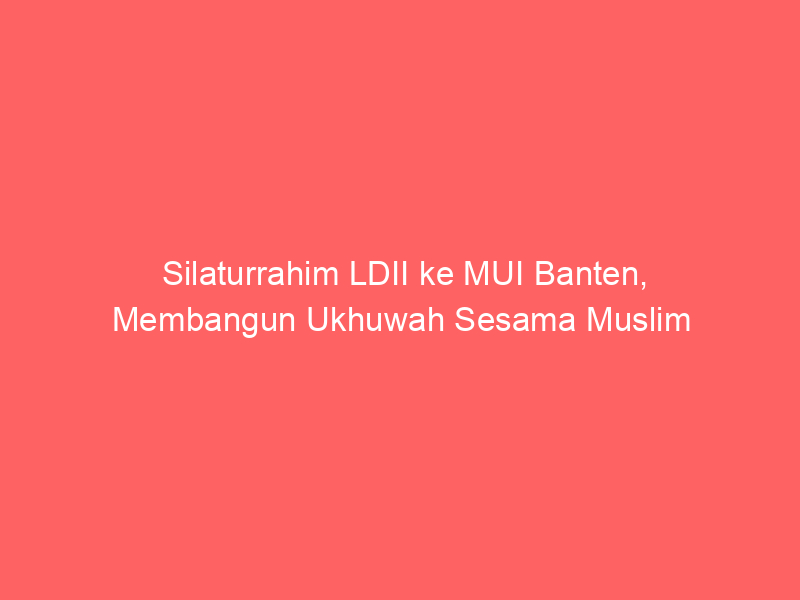 Silaturrahim LDII ke MUI Banten, Membangun Ukhuwah Sesama Muslim